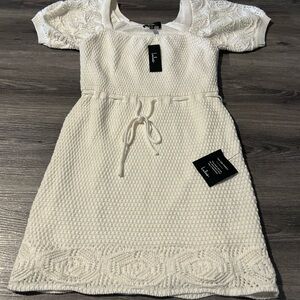 Lulu's Cream Knit Mini Dress